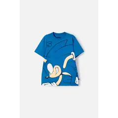 SONIC - Camiseta de manga corta azul para niño