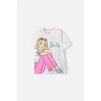 MATTEL - Camiseta de Barbie Marfil estampada para niña