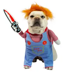 GENERICO - Disfraz Chucky para mascota perro o gato talla XS
