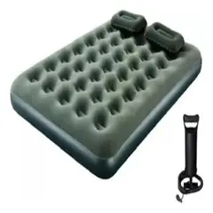 IMPORTACIONES UNIVERSO - COMBO Colchón Inflable Doble Tiffbriseth + Inflador y 2 Almohadas