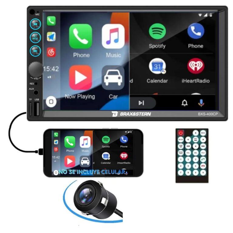 Radio Carro Android Auto Carplay Pantalla Tactil 7 Bluetooth Cámara