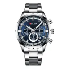 CURREN - Reloj 8355 Cronógrafo En Acero De Lujo Para Hombre Plateado
