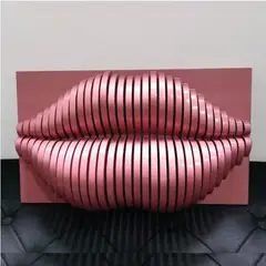 GENERICO - Cuadro Decorativo Rosado en Forma de Beso