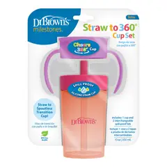 DR BROWNS - VASO PITILLO CHEERS 2 EN 1 ROSA