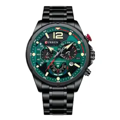 CURREN - Reloj 8395 Cronógrafo En Acero Negro Para Hombre