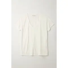 TENNIS - Camiseta con cuello en V cruda para mujer