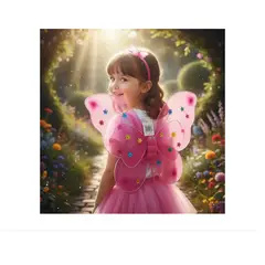 GENERICO - Disfraz Mariposa Alas + Tutú Diadema Varita Niñas Halloween