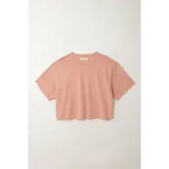 TENNIS - Camiseta amplia manga corta rosada para mujer