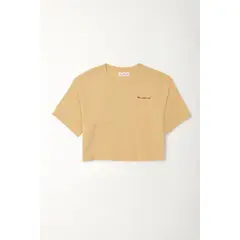 TENNIS - Camiseta Boxy fit con mini estampado café para mujer