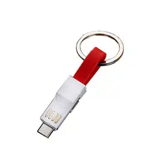 GENERICO - Llavero Magnético Usb Cable Carga Para iPhone Android Tipo C Rojo