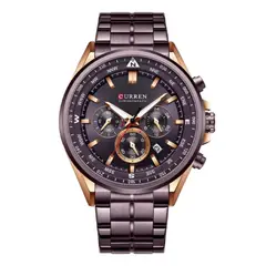 CURREN - Reloj 8399 Cronógrafo En Acero Marron Para Hombre