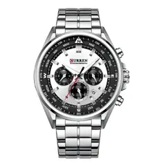 CURREN - Reloj 8399 Cronógrafo En Acero Plateado Para Hombre