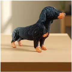 GENERICO - Perro Decorativo Salchicha Negro en Cartón