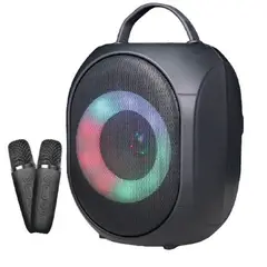 GENERICO - Parlante Micrófono X 2 Inalámbrico Luces Portatil