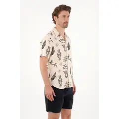 TENNIS - Camisa tipo bowling con estampado para hombre
