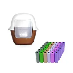 HALLY PET - Baño Para Gatos Gigante Mas 50 Rollos Marron