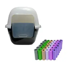 HALLY PET - Baño Para Gatos Gigante Mas 50 Rollos Negro