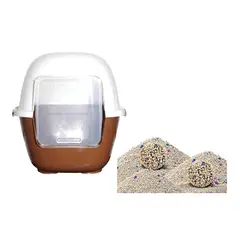 HALLY PET - Baño Para Gatos Gigante Mas 6 Kg Arena Marron
