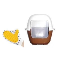 HALLY PET - Baño Para Gatos Gigante Mas Guante Marron