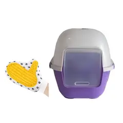 HALLY PET - Baño Para Gatos Gigante Mas Guante Morado