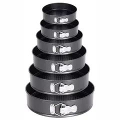 TECNOHOGAR JS - Molde Para Tortas Set X6 Unidades Desmontable Antiadherente