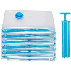 GENERICO - 10 Bolsa Cierre Y Empaque Al Vacío Comida 21x22cm Y 2 Bomba