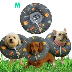 GENERICO - Collar Protector Postoperatorio Tipo Donut Perro y Gato M
