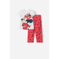 DISNEY - Pijama de Minnie Mouse multicolor para niña 2T a 5T