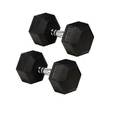 GENERICO - Pesas Mancuernas Encauchetadas Par 20 Kg Total (40 Kg)