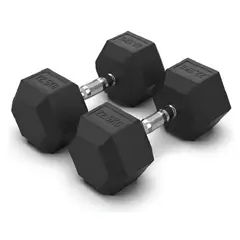 GENERICO - Pesas Mancuernas Encauchetadas Par 22,5 Kg Total (45 Kg)