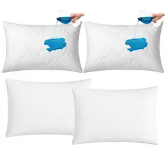 ENERGY PLUS - Combo 2 Almohadas Hotelera + 2 Protectores Impermeables