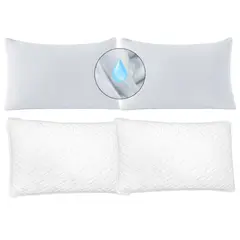 ENERGY PLUS - Combo 2 Almohadas Ultrasonido + 2 Protectores Algodón Suave