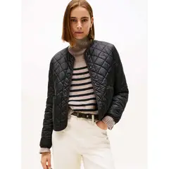 TOMMY HILFIGER - Chaqueta negra acolchada ligera y repelente al agua