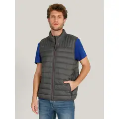 TOMMY HILFIGER - Chaleco gris Quilted triblock