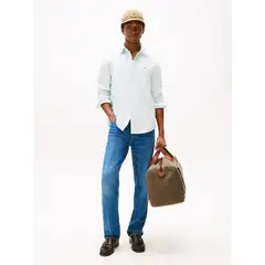 TOMMY HILFIGER - Camisa verde Heritage de rayas con corte regular