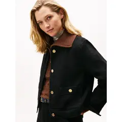 TOMMY HILFIGER - Chaqueta negra denim negra con logo