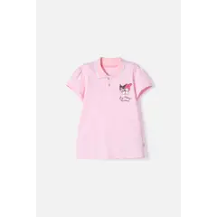 SANRIO - Camiseta Tipo polo de My Melody & Kuromi rosada para niña