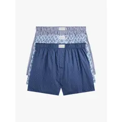 TOMMY HILFIGER - Pack azul de 3 bóxer con estampado