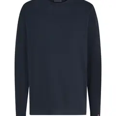 TOMMY HILFIGER - Camiseta azul manga larga con logo gráfico