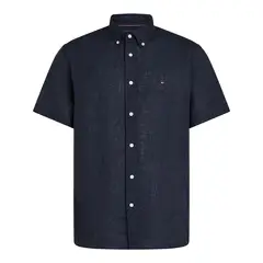 TOMMY HILFIGER - Camisa azul manga corta de corte regular