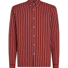 TOMMY HILFIGER - Camisa vino de rayas regular