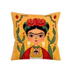 POR EJEMPLO DISEÑO Y DECORACION - Cojín Frida Amarillo