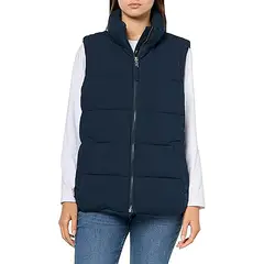 TOMMY HILFIGER - Chaleco azul de cuello alto con cierre de cremallera
