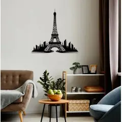 BEER EXPERIENCE LAB - Cuadro decoración pared Torre Eiffel 60x40cm MDF Negro