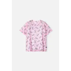 MATTEL - Camiseta de Barbie manga corta rosada para niña