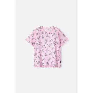 MATTEL - Camiseta de Barbie manga corta rosada para niña