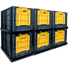 ENERGY PLUS - Set x6 Estantería Modular Con Canastilla Perforada y Ventana