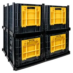 ENERGY PLUS - Set x4 Estantería Modular con Canastilla Cerrada y Ventana