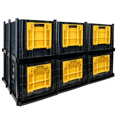 ENERGY PLUS - Set x6 Estantería Modular con Canastilla Cerrada y Ventana