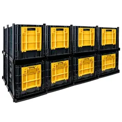 ENERGY PLUS - Set x8 Estantería Modular con Canastilla Cerrada y Ventana